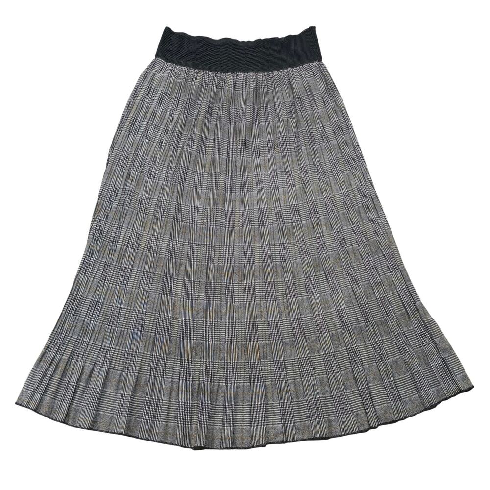 Metro Wear Multi Color Flowy Pleated Elastic Waist Maxi Skirt